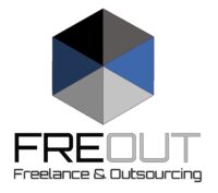 Freout logo – A modern and professional brand identity for outsourcing and freelance services.